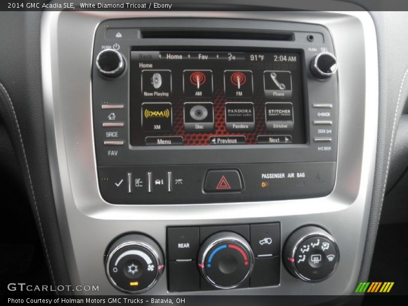 White Diamond Tricoat / Ebony 2014 GMC Acadia SLE
