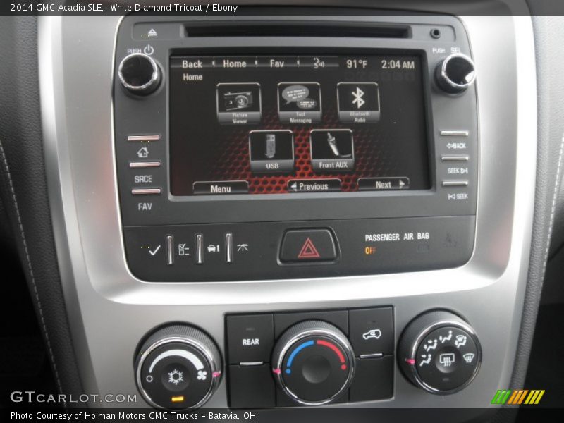 White Diamond Tricoat / Ebony 2014 GMC Acadia SLE