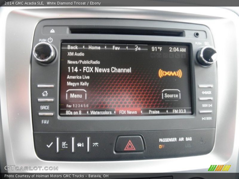 White Diamond Tricoat / Ebony 2014 GMC Acadia SLE