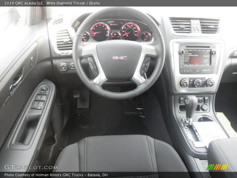 White Diamond Tricoat / Ebony 2014 GMC Acadia SLE