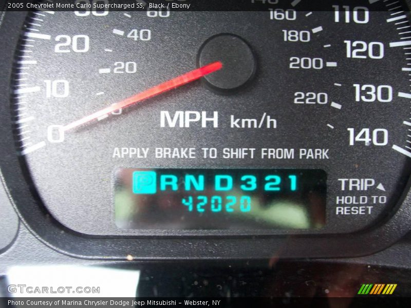Black / Ebony 2005 Chevrolet Monte Carlo Supercharged SS