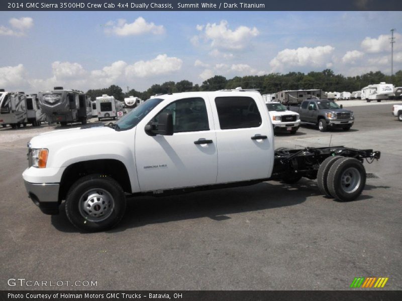 Summit White / Dark Titanium 2014 GMC Sierra 3500HD Crew Cab 4x4 Dually Chassis
