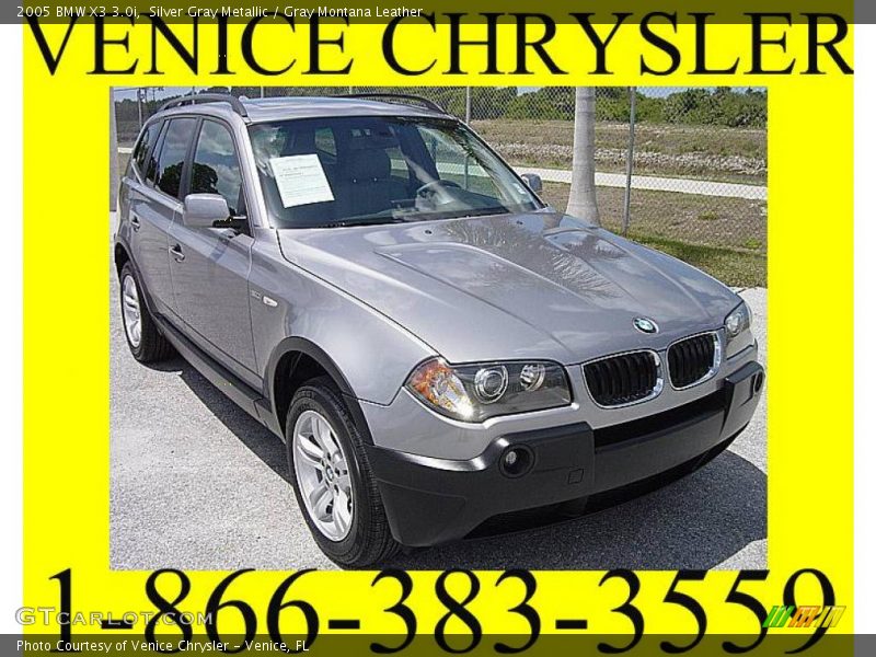 Silver Gray Metallic / Gray Montana Leather 2005 BMW X3 3.0i