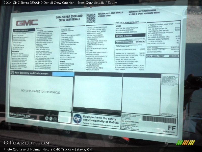  2014 Sierra 3500HD Denali Crew Cab 4x4 Window Sticker