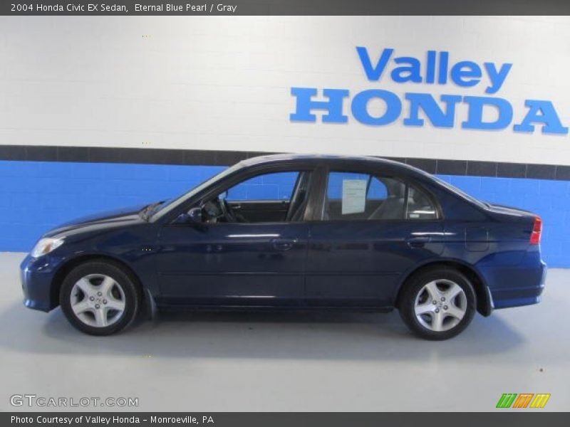 Eternal Blue Pearl / Gray 2004 Honda Civic EX Sedan