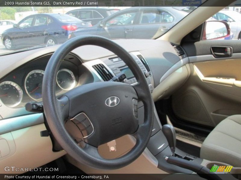 Dark Cherry Red / Camel 2009 Hyundai Sonata GLS
