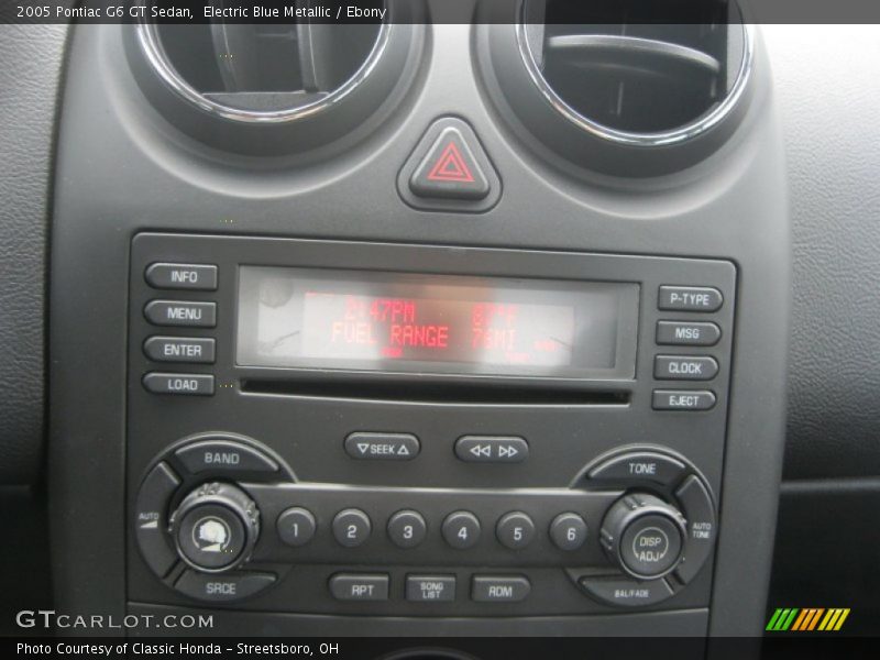 Audio System of 2005 G6 GT Sedan