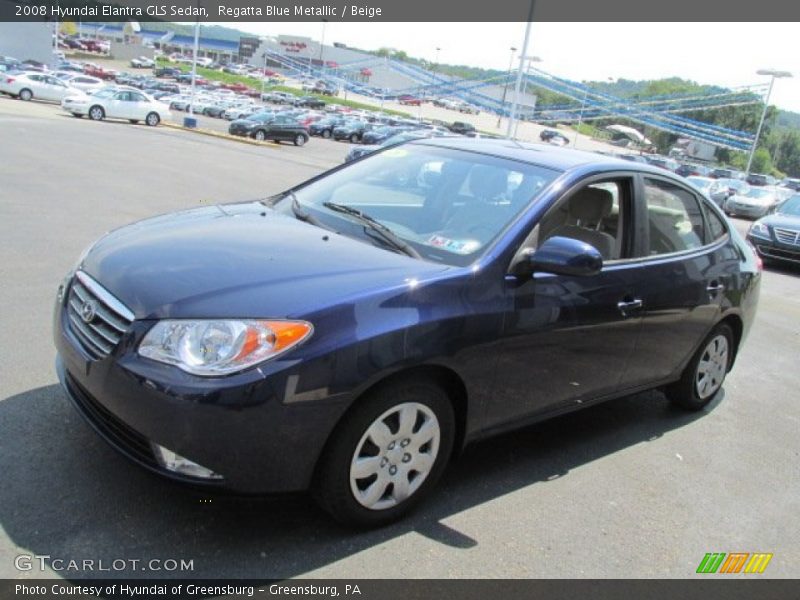 Regatta Blue Metallic / Beige 2008 Hyundai Elantra GLS Sedan