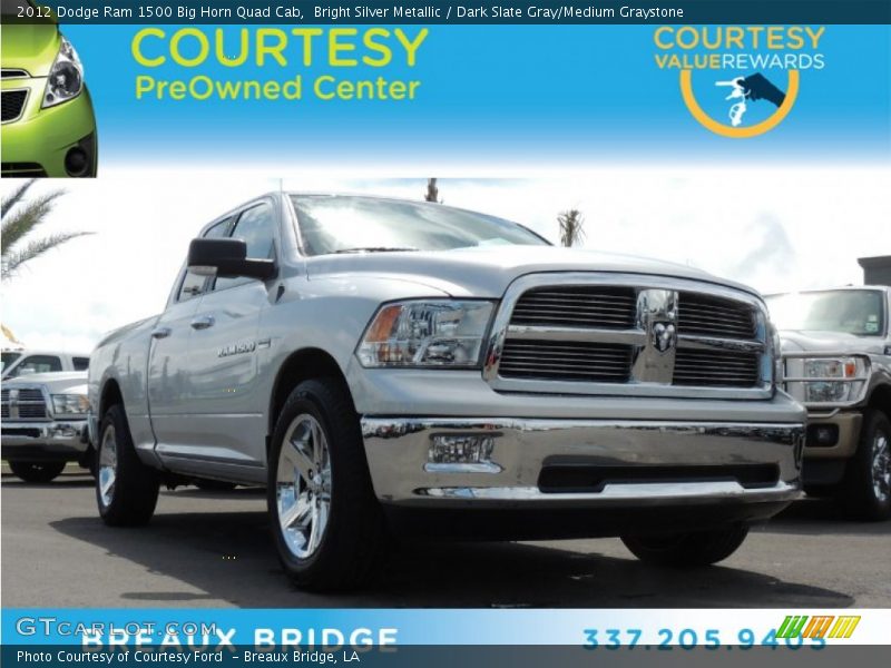 Bright Silver Metallic / Dark Slate Gray/Medium Graystone 2012 Dodge Ram 1500 Big Horn Quad Cab