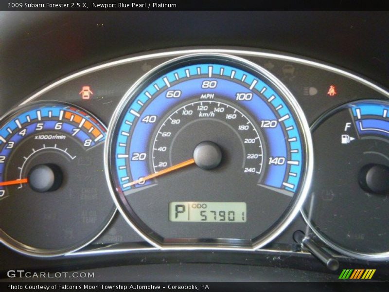 Newport Blue Pearl / Platinum 2009 Subaru Forester 2.5 X