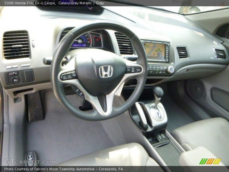 Galaxy Gray Metallic / Gray 2008 Honda Civic EX-L Coupe