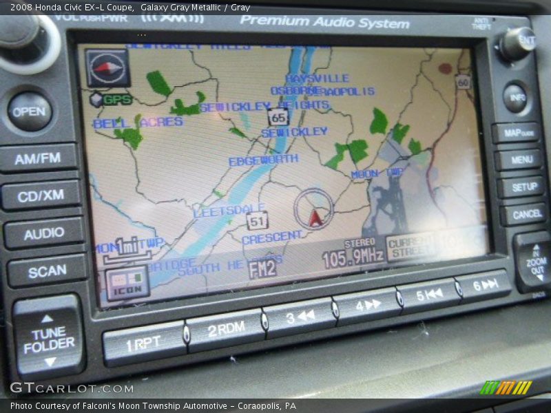 Galaxy Gray Metallic / Gray 2008 Honda Civic EX-L Coupe