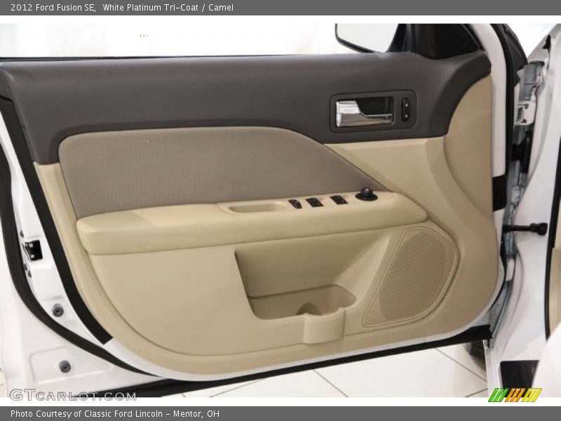 White Platinum Tri-Coat / Camel 2012 Ford Fusion SE