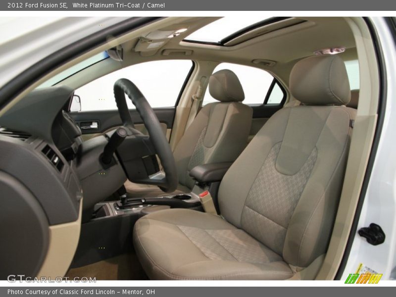 White Platinum Tri-Coat / Camel 2012 Ford Fusion SE