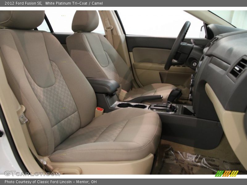White Platinum Tri-Coat / Camel 2012 Ford Fusion SE