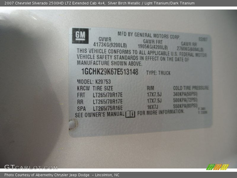 Silver Birch Metallic / Light Titanium/Dark Titanium 2007 Chevrolet Silverado 2500HD LTZ Extended Cab 4x4