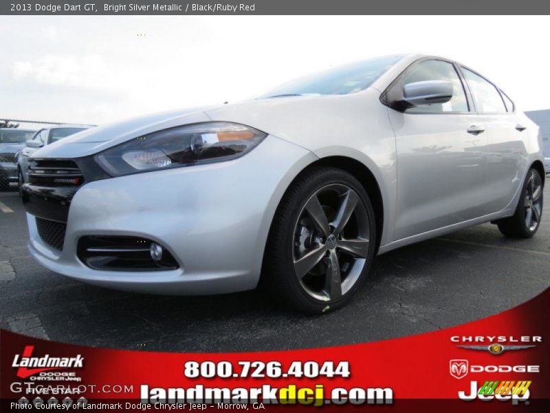 Bright Silver Metallic / Black/Ruby Red 2013 Dodge Dart GT