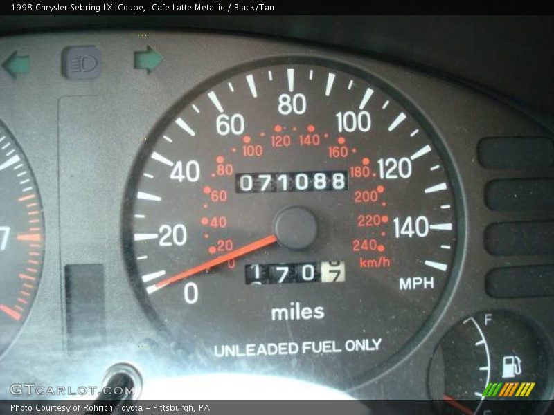 Cafe Latte Metallic / Black/Tan 1998 Chrysler Sebring LXi Coupe