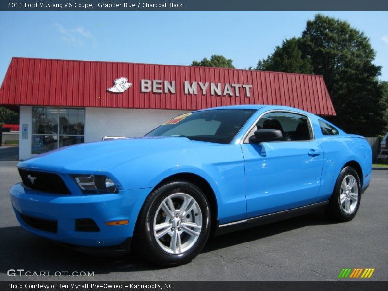 Grabber Blue / Charcoal Black 2011 Ford Mustang V6 Coupe