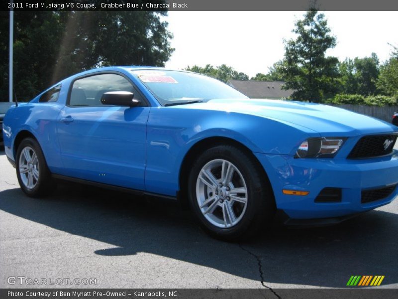 Grabber Blue / Charcoal Black 2011 Ford Mustang V6 Coupe