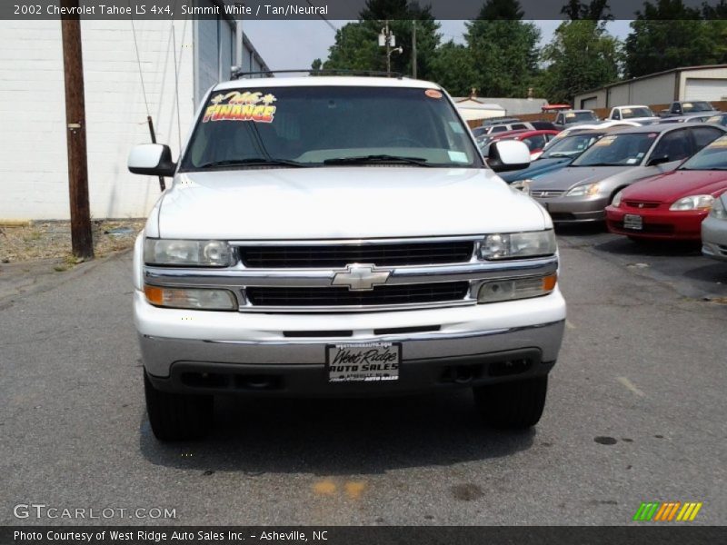 Summit White / Tan/Neutral 2002 Chevrolet Tahoe LS 4x4