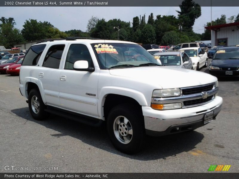 Summit White / Tan/Neutral 2002 Chevrolet Tahoe LS 4x4