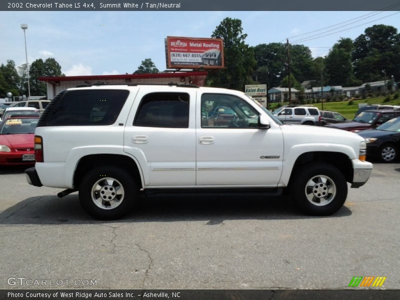 Summit White / Tan/Neutral 2002 Chevrolet Tahoe LS 4x4