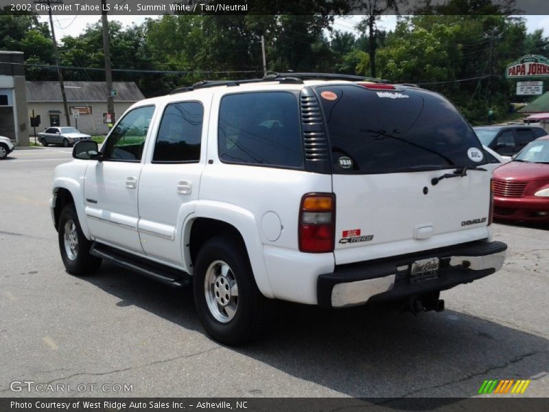 Summit White / Tan/Neutral 2002 Chevrolet Tahoe LS 4x4
