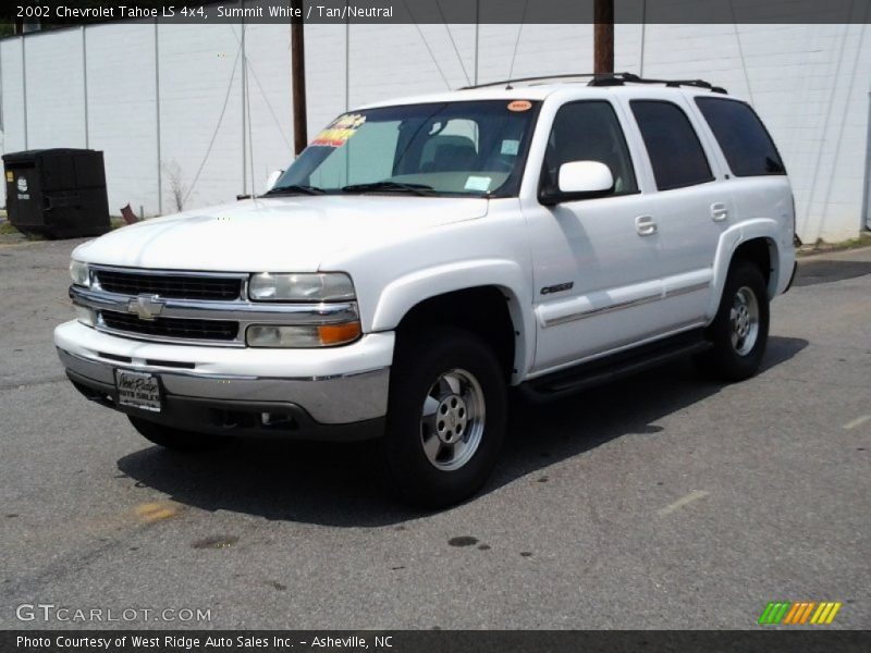 Summit White / Tan/Neutral 2002 Chevrolet Tahoe LS 4x4