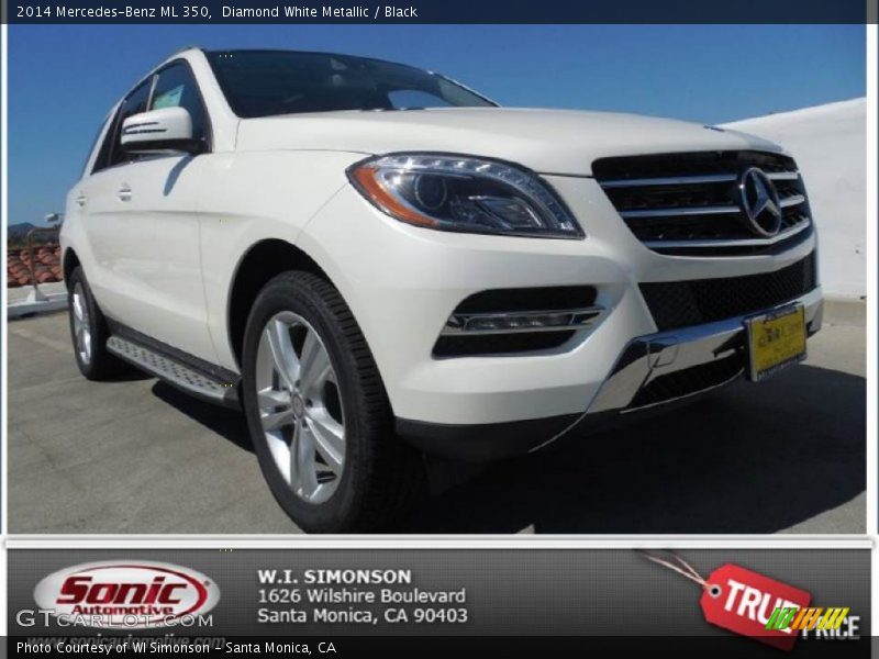 Diamond White Metallic / Black 2014 Mercedes-Benz ML 350