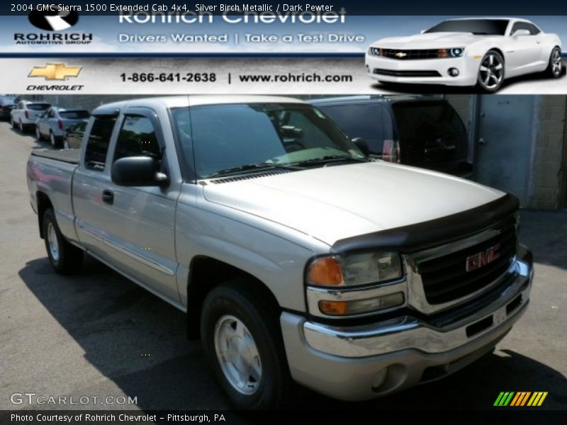Silver Birch Metallic / Dark Pewter 2004 GMC Sierra 1500 Extended Cab 4x4