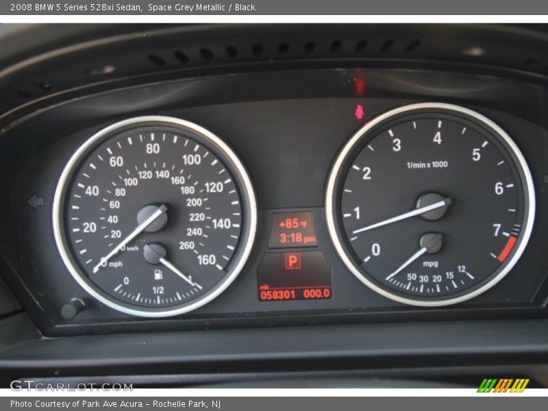 Space Grey Metallic / Black 2008 BMW 5 Series 528xi Sedan