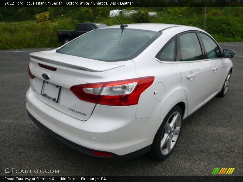 Oxford White / Charcoal Black Leather 2012 Ford Focus Titanium Sedan
