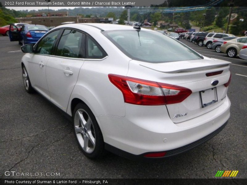 Oxford White / Charcoal Black Leather 2012 Ford Focus Titanium Sedan