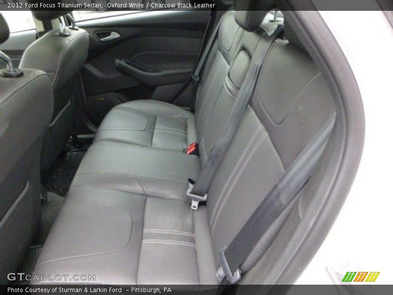 Oxford White / Charcoal Black Leather 2012 Ford Focus Titanium Sedan