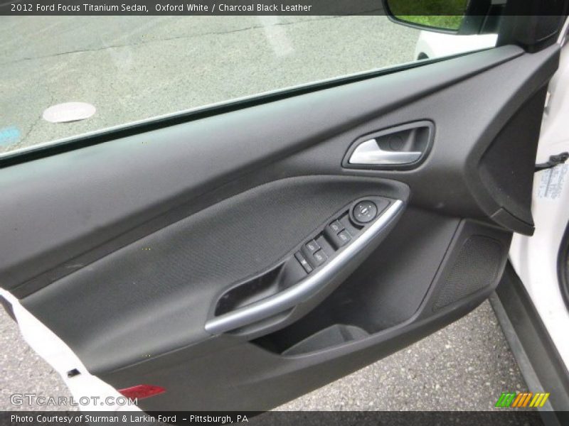 Oxford White / Charcoal Black Leather 2012 Ford Focus Titanium Sedan
