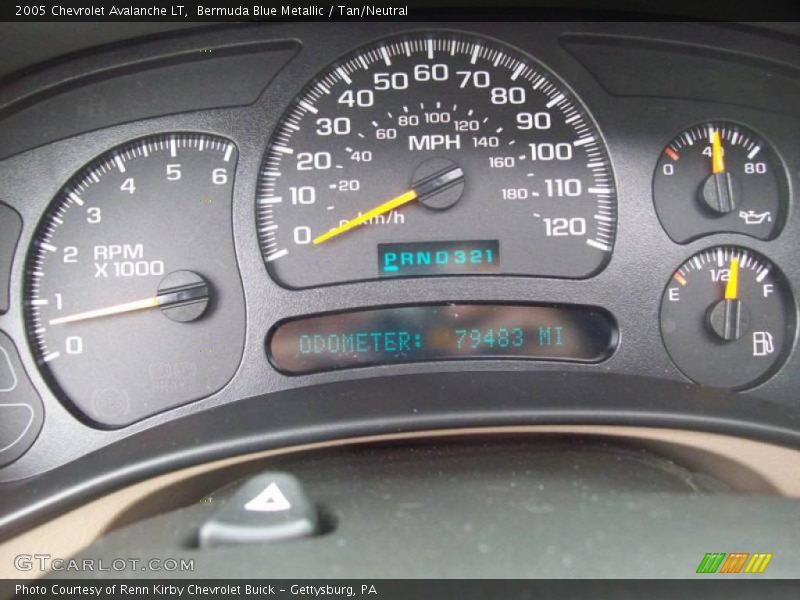 Bermuda Blue Metallic / Tan/Neutral 2005 Chevrolet Avalanche LT