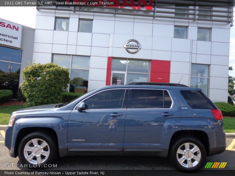 Steel Blue Metallic / Light Titanium 2011 GMC Terrain SLE AWD