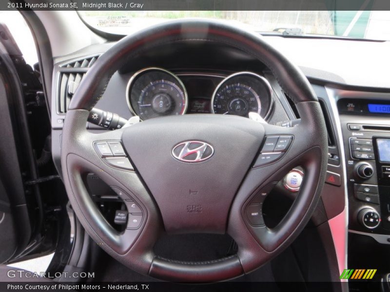 Midnight Black / Gray 2011 Hyundai Sonata SE