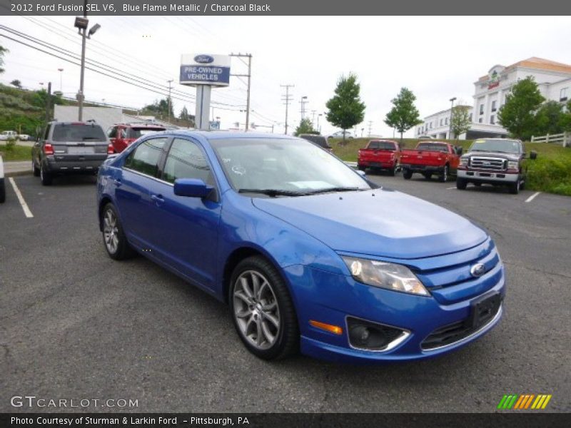 Blue Flame Metallic / Charcoal Black 2012 Ford Fusion SEL V6