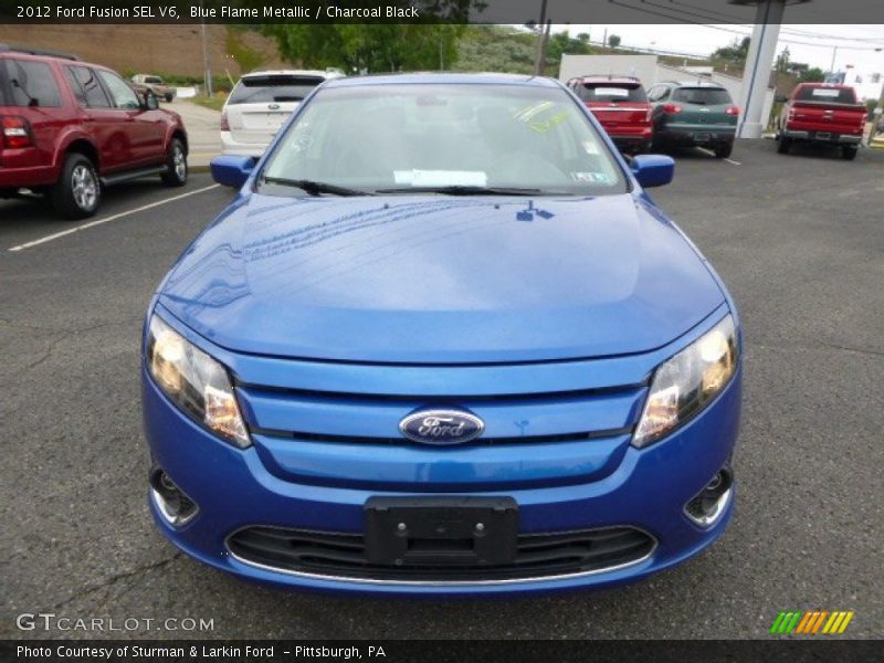 Blue Flame Metallic / Charcoal Black 2012 Ford Fusion SEL V6