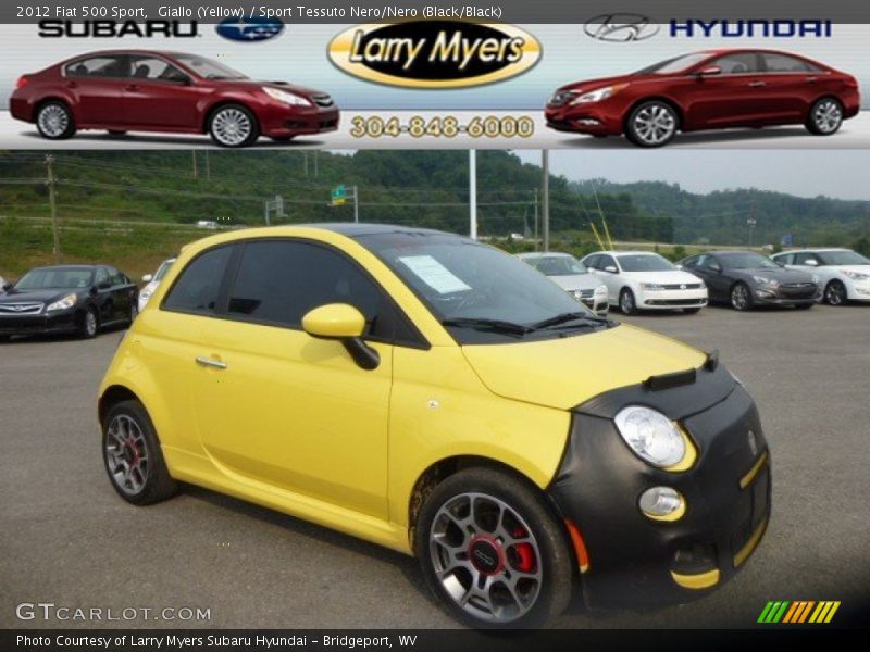 Giallo (Yellow) / Sport Tessuto Nero/Nero (Black/Black) 2012 Fiat 500 Sport