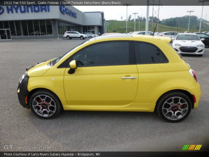 Giallo (Yellow) / Sport Tessuto Nero/Nero (Black/Black) 2012 Fiat 500 Sport