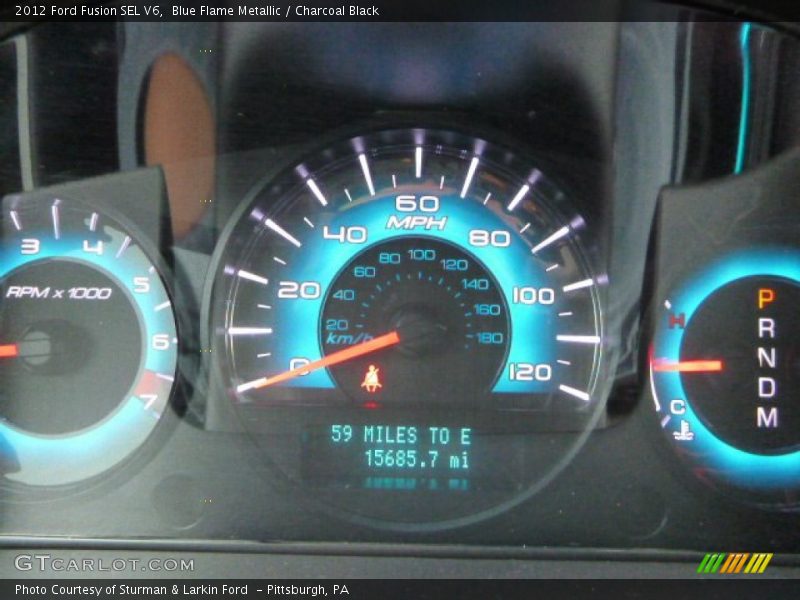 Blue Flame Metallic / Charcoal Black 2012 Ford Fusion SEL V6