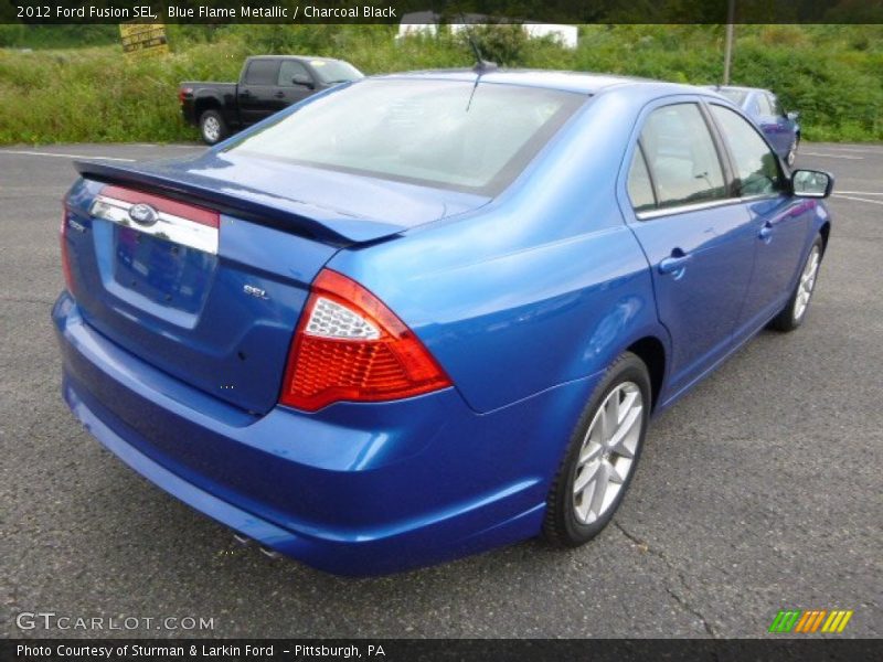 Blue Flame Metallic / Charcoal Black 2012 Ford Fusion SEL