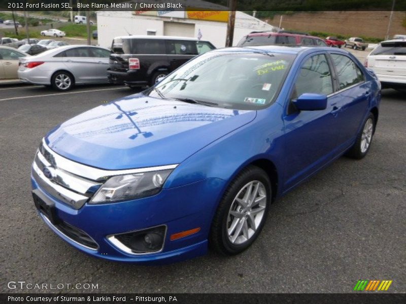 Blue Flame Metallic / Charcoal Black 2012 Ford Fusion SEL