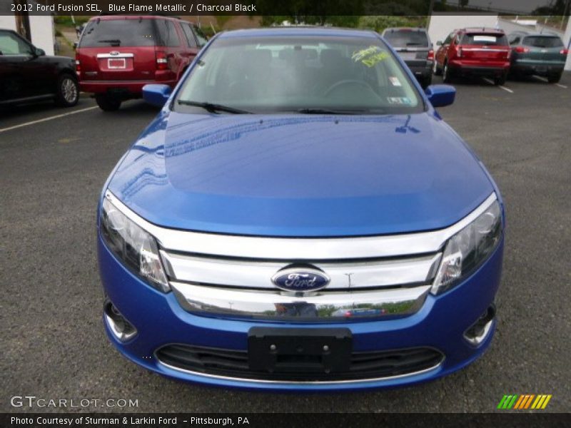 Blue Flame Metallic / Charcoal Black 2012 Ford Fusion SEL
