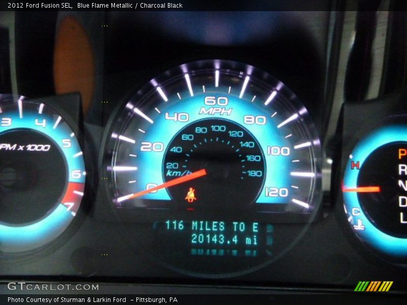 Blue Flame Metallic / Charcoal Black 2012 Ford Fusion SEL
