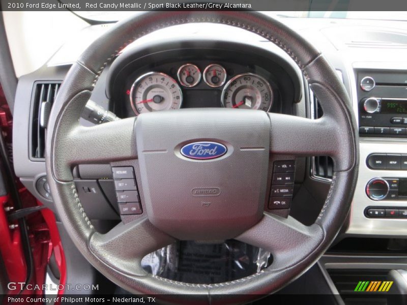 Red Candy Metallic / Sport Black Leather/Grey Alcantara 2010 Ford Edge Limited