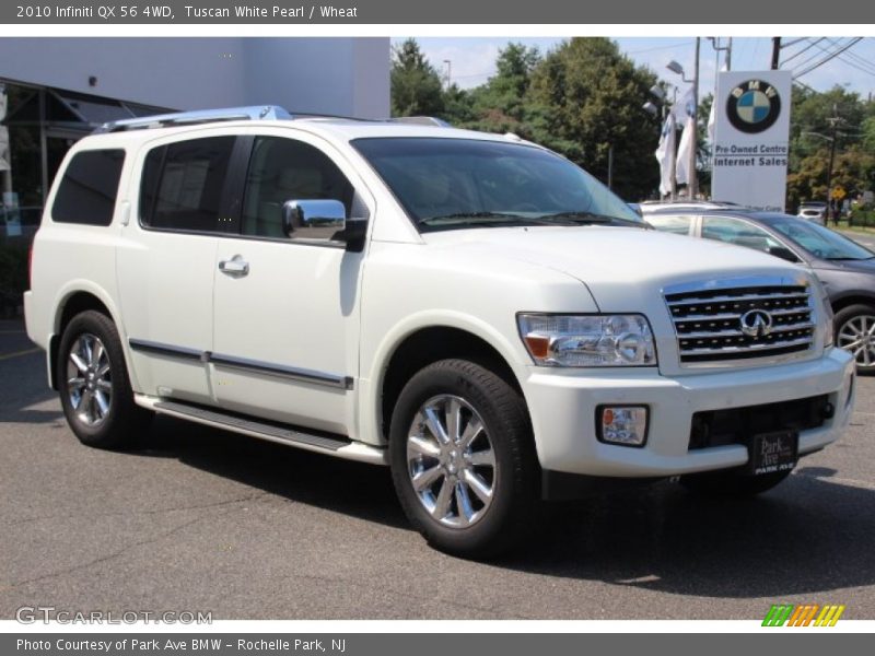 Tuscan White Pearl / Wheat 2010 Infiniti QX 56 4WD